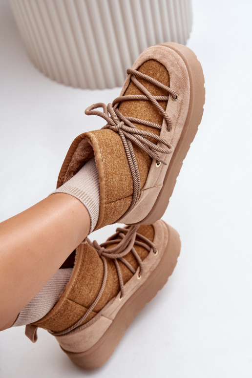 SneeuIn laarzen met stijlvolle details met platform bruine kleur Het heeftvora SneeuIn laarzen met stijlvolle details met platform bruine kleur Het heeftvora