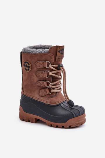 Warme sneeuwlaarzen voor kinderen met treksluiting Lee Cooper LCJ-24-44-2842K bruin