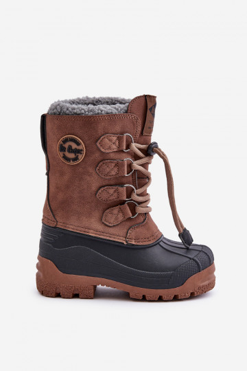 Warme sneeuwlaarzen voor kinderen met treksluiting Lee Cooper LCJ-24-44-2842K bruin 2
