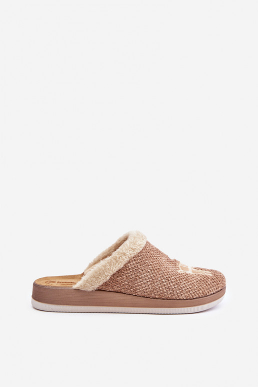 Slippers Dames met herten en bont Inblu CT000034 beige Slippers Dames met herten en bont Inblu CT000034 beige