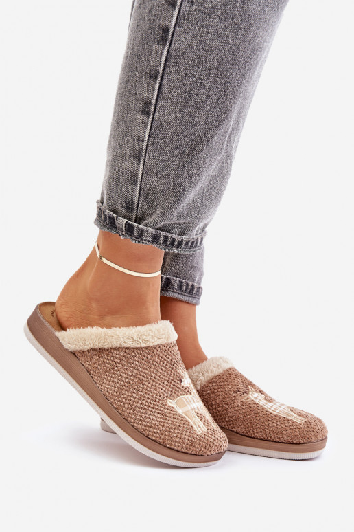 Slippers Dames met herten en bont Inblu CT000034 beige Slippers Dames met herten en bont Inblu CT000034 beige
