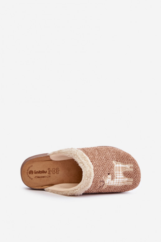 Slippers Dames met herten en bont Inblu CT000034 beige Slippers Dames met herten en bont Inblu CT000034 beige