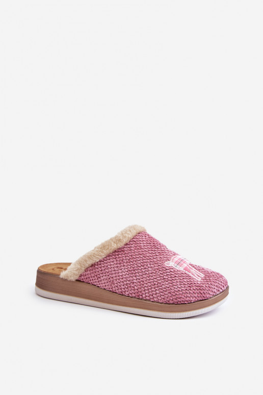 Slippers Dames met herten en bont Inblu CT000034 roze