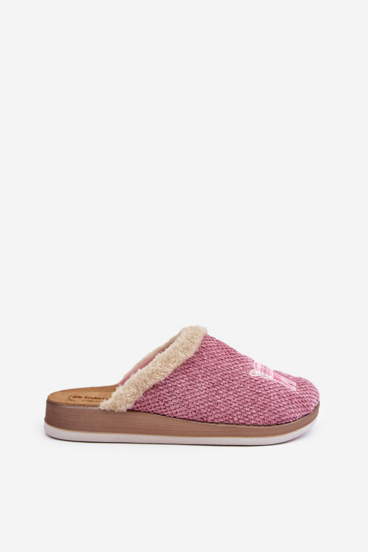 Slippers Dames met herten en bont Inblu CT000034 roze