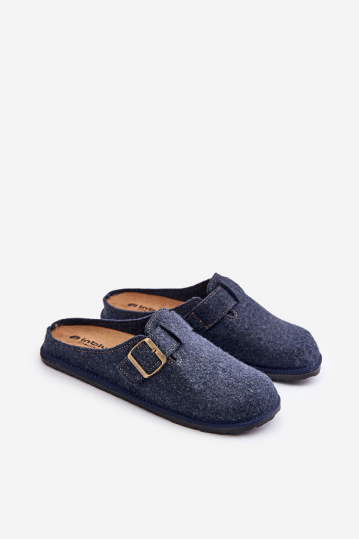 Comfortabele pantoffels voor mannen met gespen Inblu SI000019 donkerblauIn