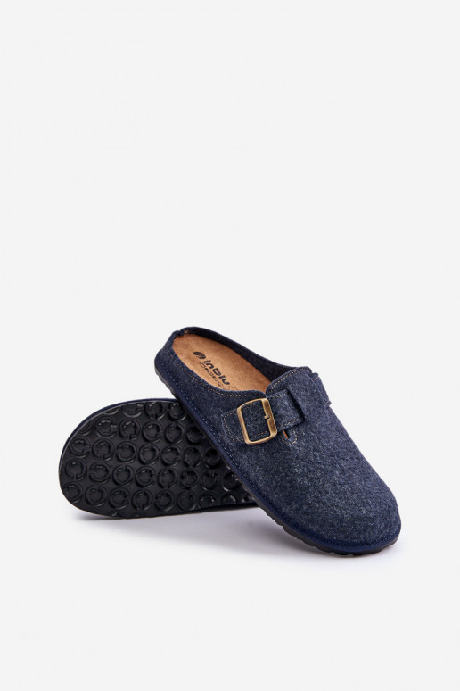 Comfortabele pantoffels voor mannen met gespen Inblu SI000019 donkerblauIn