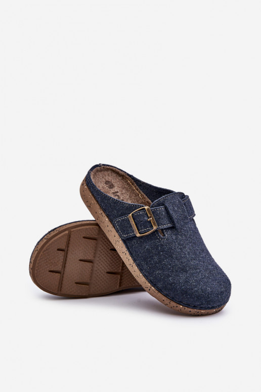 Slippers voor mannen met gespen Slippers Preventieve inbl MT000012 donkerblauIn