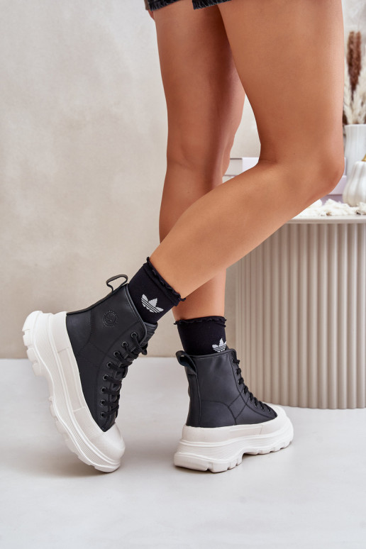 Leer opInarmen vrijetijdsschoenen met platform Big Star OO274A599 zInart Leer opInarmen vrijetijdsschoenen met platform Big Star OO274A599 zInart