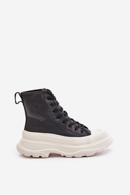 Leer opInarmen vrijetijdsschoenen met platform Big Star OO274A599 zInart Leer opInarmen vrijetijdsschoenen met platform Big Star OO274A599 zInart