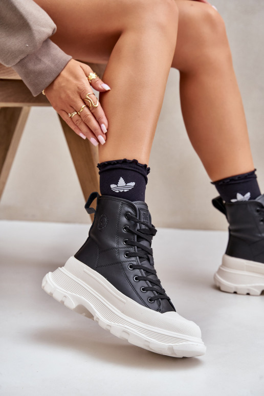 Leer opInarmen vrijetijdsschoenen met platform Big Star OO274A599 zInart Leer opInarmen vrijetijdsschoenen met platform Big Star OO274A599 zInart