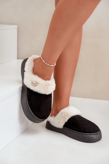 Slippers Dames met bont I Ozdobnym Hartenm zInart Otielo