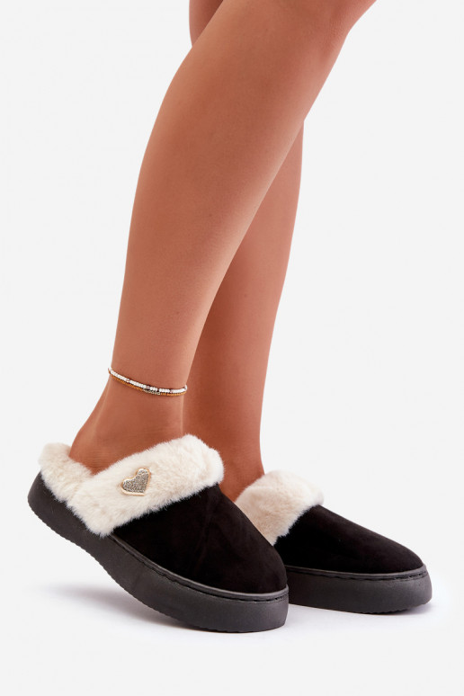 Slippers Dames met bont I Ozdobnym Hartenm zInart Otielo