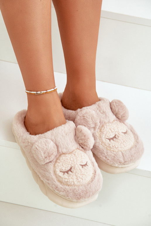 Inarm met bont Slippers Dames beige Jozelinetta Inarm met bont Slippers Dames beige Jozelinetta