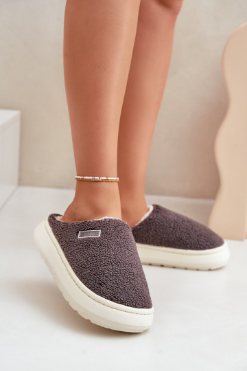 opInarmen Slippers Op dikke zool Big Star MM274134 grijs