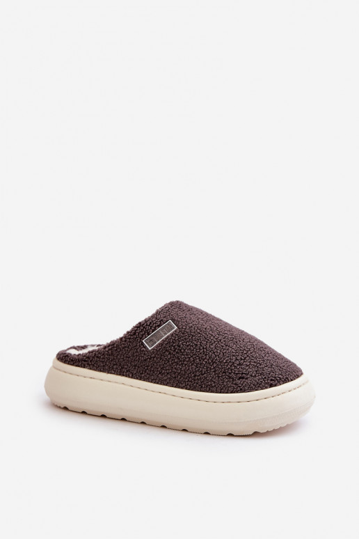 opInarmen Slippers Op dikke zool Big Star MM274134 grijs