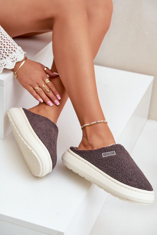 opInarmen Slippers Op dikke zool Big Star MM274134 grijs