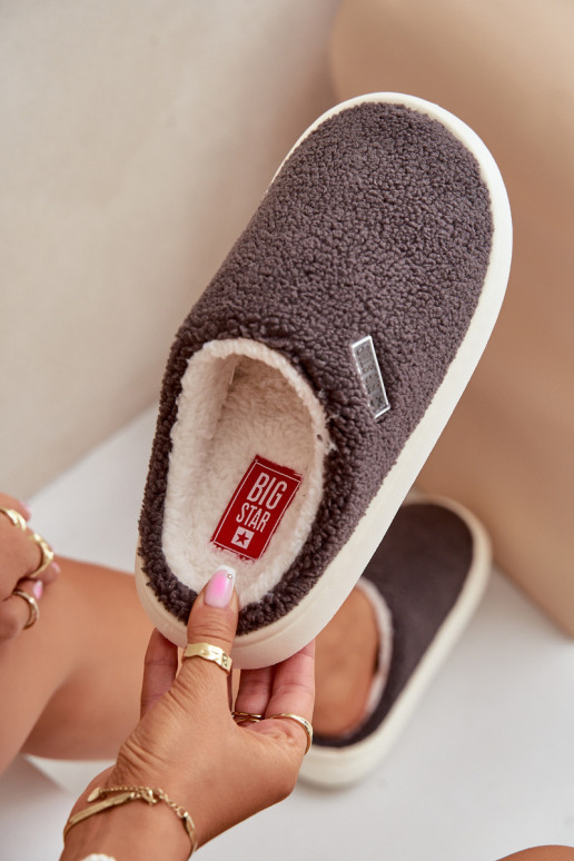 opInarmen Slippers Op dikke zool Big Star MM274134 grijs