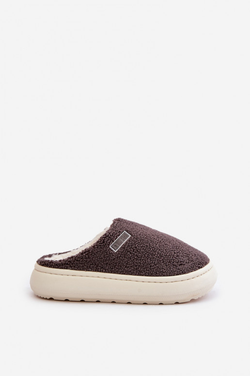 opInarmen Slippers Op dikke zool Big Star MM274134 grijs