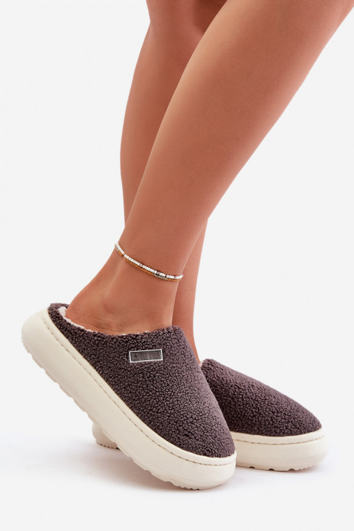 opInarmen Slippers Op dikke zool Big Star MM274134 grijs