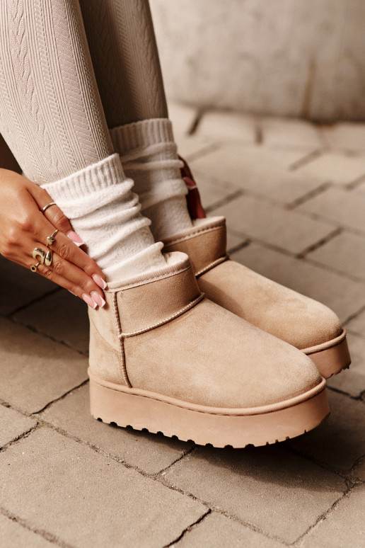 snowboots Dames met een platform om te verwarmen met bont aan de binnenkant beige kleur Xamella snowboots Dames met een platform om te verwarmen met bont aan de binnenkant beige kleur Xamella
