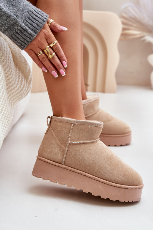 snowboots Dames met een platform om te verwarmen met bont aan de binnenkant beige kleur Xamella snowboots Dames met een platform om te verwarmen met bont aan de binnenkant beige kleur Xamella