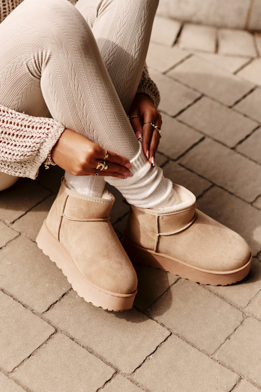 snowboots Dames met een platform om te verwarmen met bont aan de binnenkant beige kleur Xamella snowboots Dames met een platform om te verwarmen met bont aan de binnenkant beige kleur Xamella