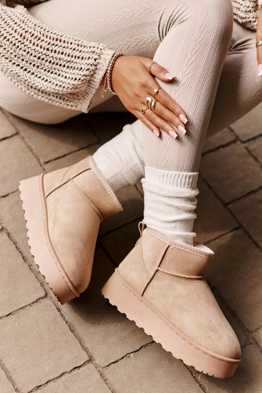 snowboots Dames met een platform om te verwarmen met bont aan de binnenkant beige kleur Xamella snowboots Dames met een platform om te verwarmen met bont aan de binnenkant beige kleur Xamella