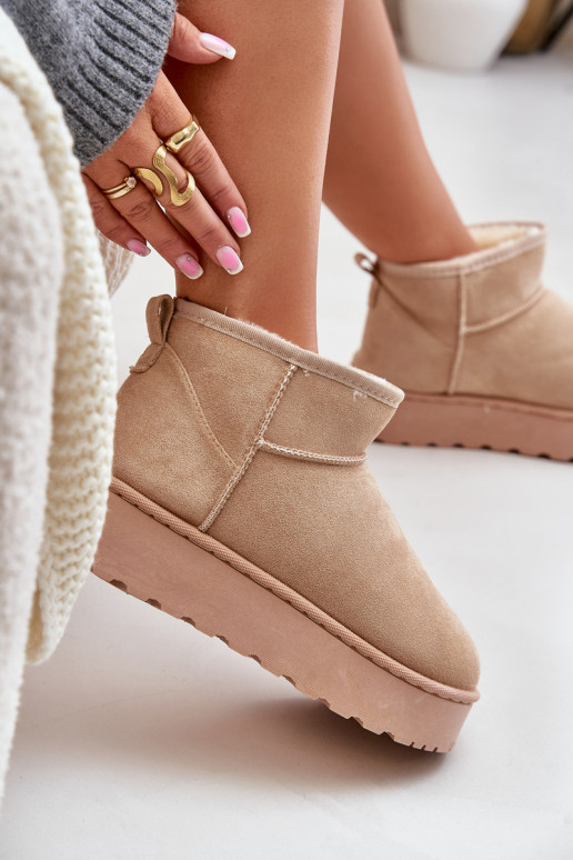 snowboots Dames met een platform om te verwarmen met bont aan de binnenkant beige kleur Xamella snowboots Dames met een platform om te verwarmen met bont aan de binnenkant beige kleur Xamella