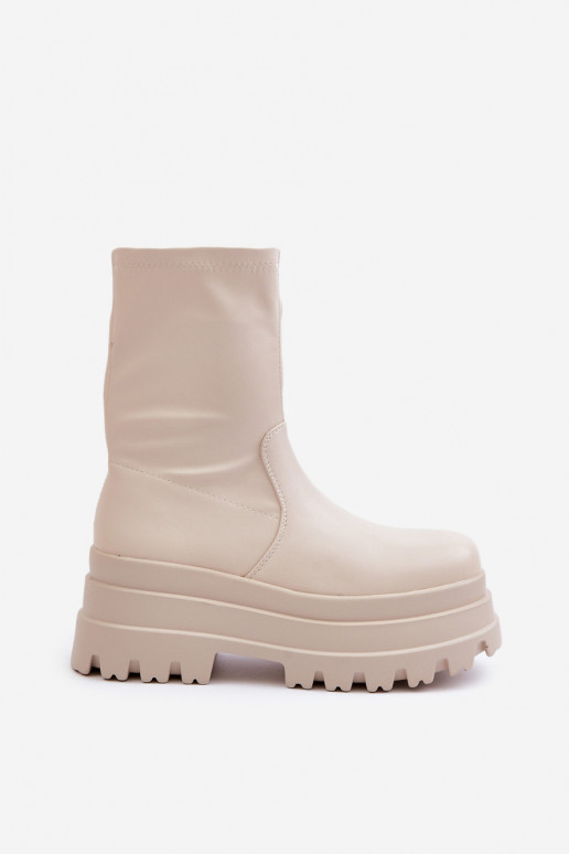 Laarzen met platform ivoor Florinara Laarzen met platform ivoor Florinara