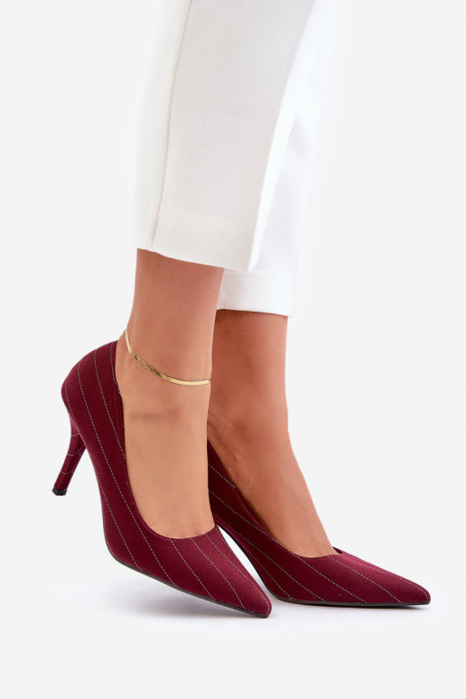 materiaal Hakken Dames met strepen bordeaux Tifidra