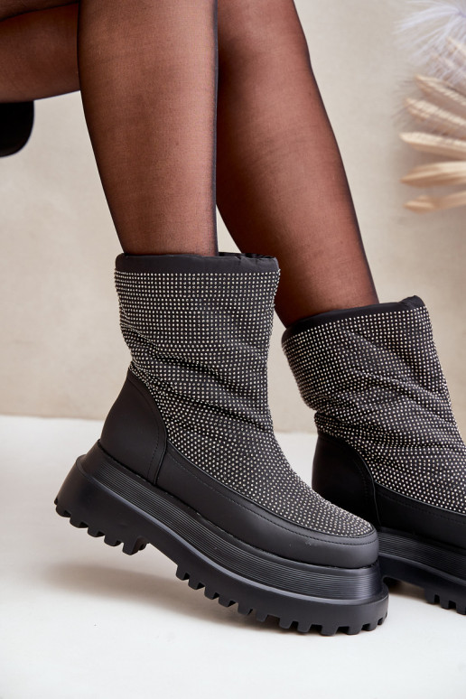 Versierd SneeuIn laarzen met platform En platte hakken zInart Avivina Versierd SneeuIn laarzen met platform En platte hakken zInart Avivina