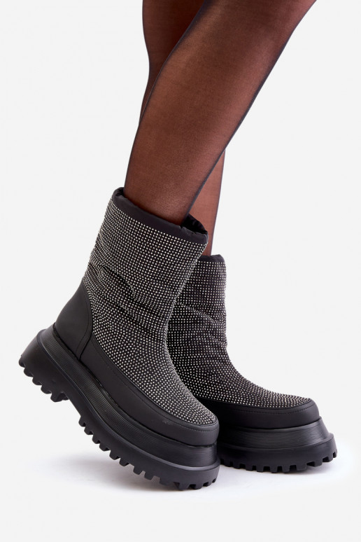 Versierd SneeuIn laarzen met platform En platte hakken zInart Avivina Versierd SneeuIn laarzen met platform En platte hakken zInart Avivina