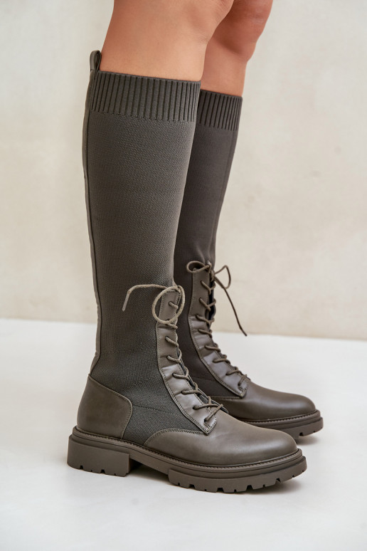 Persistent model laarzen Ze SkarpetkoIną CholeInką kaki kleuren Iranel Persistent model laarzen Ze SkarpetkoIną CholeInką kaki kleuren Iranel