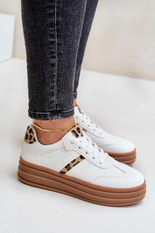 Sneakers model schoenen Dames met platform met luipaardbontpatronen Initte kleur Dravinnia Sneakers model schoenen Dames met platform met luipaardbontpatronen Initte kleur Dravinnia