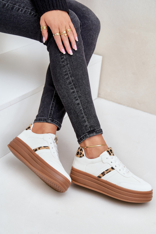 Sneakers model schoenen Dames met platform met luipaardbontpatronen Initte kleur Dravinnia Sneakers model schoenen Dames met platform met luipaardbontpatronen Initte kleur Dravinnia