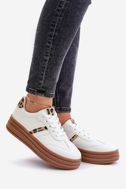 Sneakers model schoenen Dames met platform met luipaardbontpatronen Initte kleur Dravinnia Sneakers model schoenen Dames met platform met luipaardbontpatronen Initte kleur Dravinnia