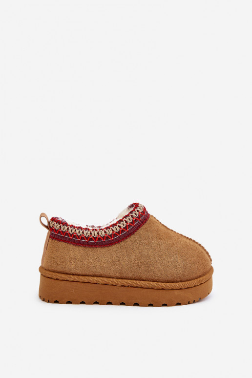 Kindersneeuwlaarzen met plateau, geïsoleerd met bont aan de binnenkant in bruin Vilabria