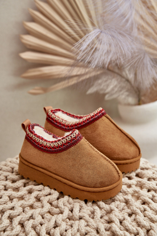 Kindersneeuwlaarzen met plateau, geïsoleerd met bont aan de binnenkant in bruin Vilabria