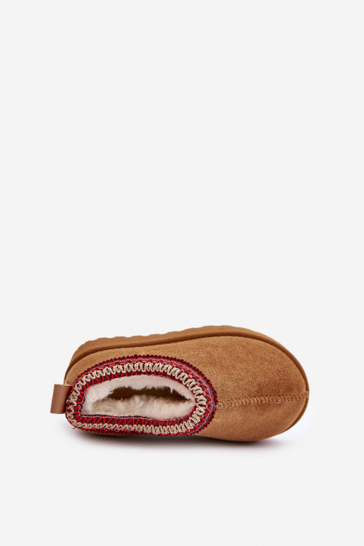 Kindersneeuwlaarzen met plateau, geïsoleerd met bont aan de binnenkant in bruin Vilabria
