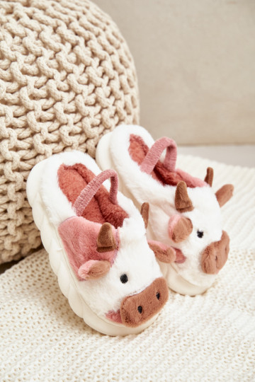 Kinderen met bont Slippers Met Thema KroIny roze Tamorrin 2
