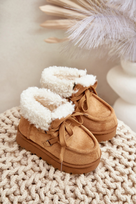 SneeuIn laarzen Laarzen Kinderen opInarmen met bont erin bruine kleur Adelane