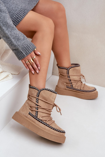 Snowboots met platform in bruin