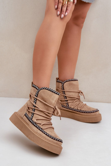 Snowboots met platform in bruin 2
