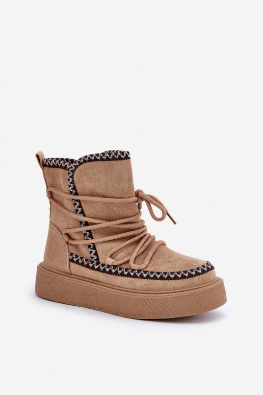 Snowboots met platform in bruin