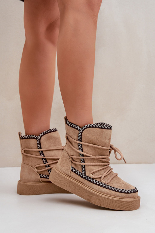 Snowboots met platform in bruin