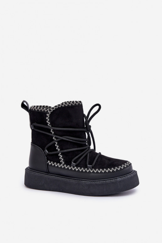 Snowboots met platform in zwart