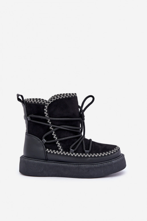 Snowboots met platform in zwart