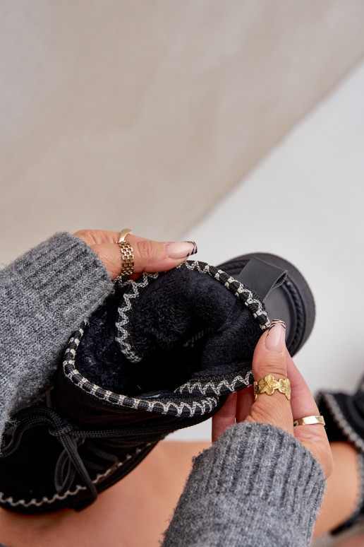 Snowboots met platform in zwart