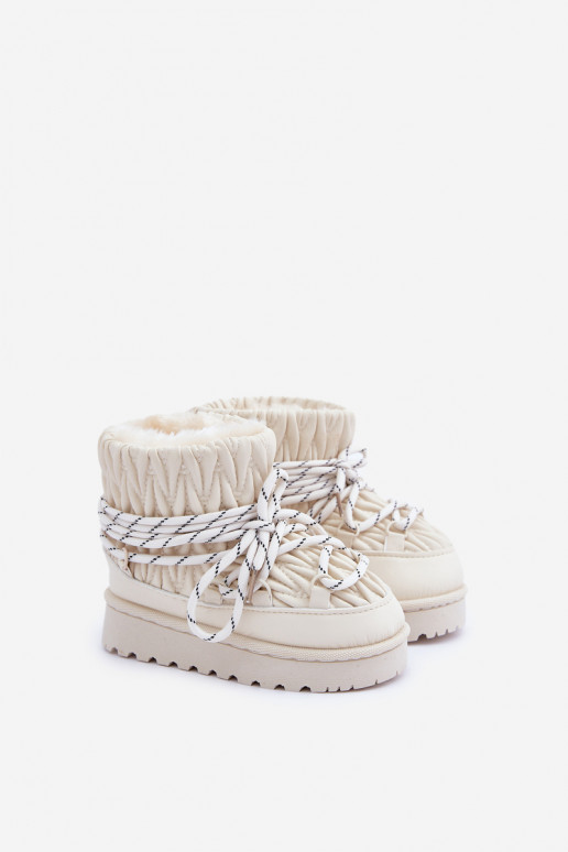 SneeuIn laarzen Kinderen opInarmen Grubym met bont erin ivoor Opstira SneeuIn laarzen Kinderen opInarmen Grubym met bont erin ivoor Opstira