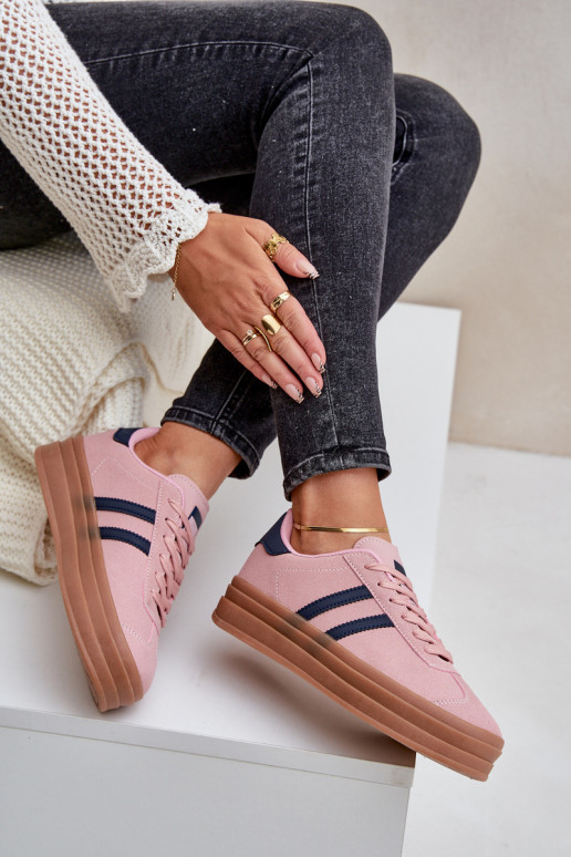 Sneakers model schoenen Dames met platform roze Egelia Sneakers model schoenen Dames met platform roze Egelia